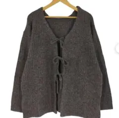 LOWRYSFARM 2WAYメランジリボンLS ニットカーディガン