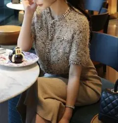 GWセール】RiuTweed cardigan knit dress Rちゃん - メルカリ