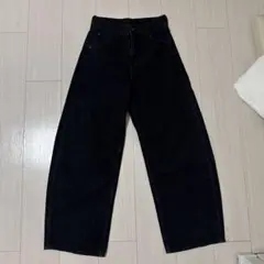 ユニクロ バギーカーブジーンズ 丈短め 22inch ダークグレー