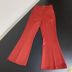 WEGO ブーツカット ストレッチパンツ ウエストゴム ワインレッド サイズM