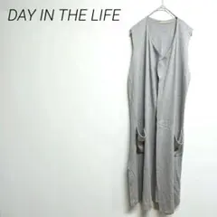 DAY IN THE LIFE グレー ロングベスト　フリー☆2964