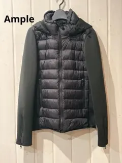 【31日まで値下げ】Ampleフード付きブラックダウンジャケット