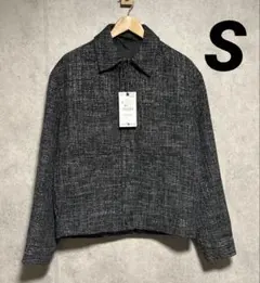 ZARA ザラ テクスチャー素材ポケット付きシャツジャケット S