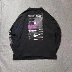 NIKE SWOOSH ロンT オーバーサイズ ロゴ 黒 M ストリート y2k