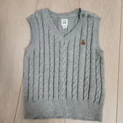 GAP ケーブル編み ベスト 12-18ヶ月 グレー