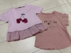 チェリー柄 半袖Tシャツ 2枚セット 80cmのサムネイル