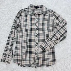 【極美品✨】バーバリー ノバチェック ホース刺繡 シャツ 長袖 薄手 ベージュ