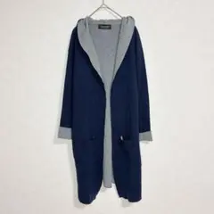 ナノユニバース ロング カーディガン バイカラー コート カジュアル a1900