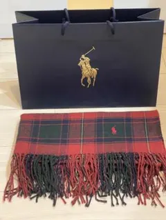 ☆美品☆ラルフローレン チェック柄 ブランケット(赤 シングルサイズ