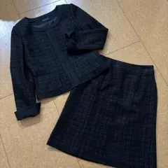 極美品　ESPRITMUR ツイードフォーマルスーツ　黒