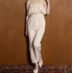 euw balloon camisole overalls / ivory