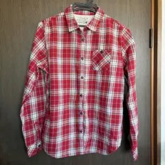 アースミュージック&エコロジー　チェック　ネルシャツ　赤　Ｍsize