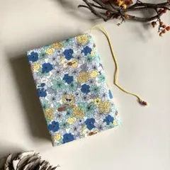 【文庫判】ブックカバー　ハンドメイド 花と猫