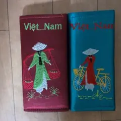 ベトナム刺繍 長財布 2点セット