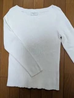 OPAQUE.CILP ホワイト リブ編み 長袖トップス ニット Mサイズ