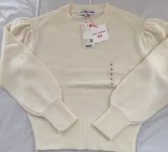 新品タグ付ユニクロINES DE LA FRESSANGE ホワイト ニット S