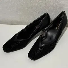 未使用近❣️美品SALON DE GRES黒バレエ ウェッジヒール牛革24-4E 未使用近❣️美品SALON DE GRES黒バレエ ウェッジヒール牛革24-4E