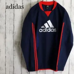 adidas アディダス センタービッグロゴ V リブ襟　ウィンドブレーカー