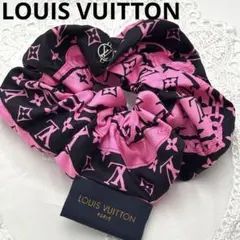 LOUIS VUITTON シルク シュシュ ピンク ブラック - メルカリ