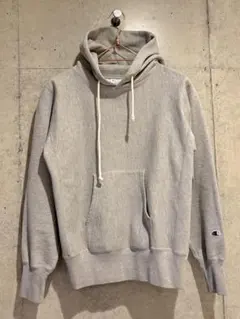 Championリバースウィーブ 単色青タグ 復刻胸目無し無地パーカー