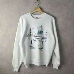 80s 90s USA製 スウェット Lサイズ 白 ラグラン vintage