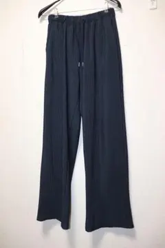 古着　コーデュロイ風　ストレートパンツ　紺色