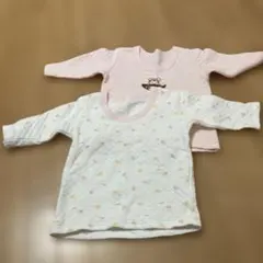 ベビー肌着 長袖 80cm ピンク・ホワイト