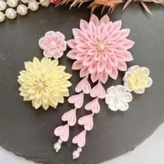 つまみ細工＊ヘアクリップ＆Uピン飾り