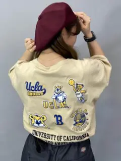 UCLA ロゴ刺繍Tシャツ ベージュ　ムラスポ