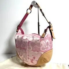 Coach Pink Signature Hobo Shoulder Bag