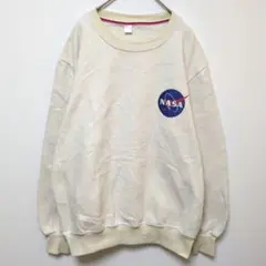NASA【XL】 ロゴ入り スウェット トレーナー トップス 長袖クルーネック