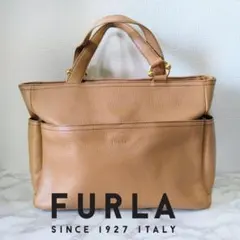 【FURLA】キャメル　本革　トートバッグ　通勤　通学　A4