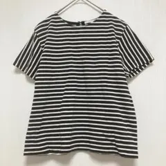 【マカフィー】 半袖Tシャツ ボーダー柄 綿100% 日本製 バックボタン Sのサムネイル