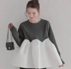 Fit more ボリュームタックペプラムトップスのサムネイル