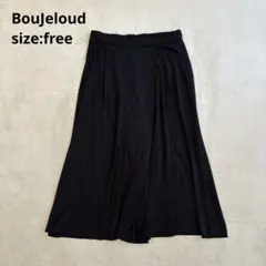 【BouJeloud】（F）ブラック ガウチョパンツ スカーチョ とろみ生地