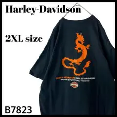 ハーレーダビッドソン スモーキーマウンテン Tシャツ ドラゴン 龍 2XL 黒のサムネイル