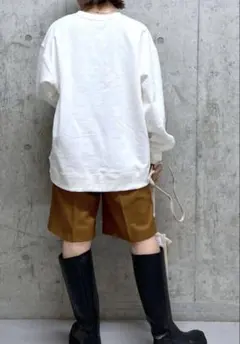 【LOWRYS FARM】ブラウン　ショートパンツ ウエストゴム ハーフパンツ