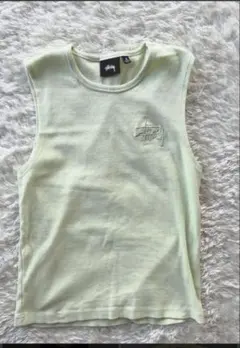 極美品 STUSSY クロシェ メッシュニット タンクトップ ホワイト XL