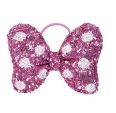 ミニースパンコール ピンクリボンヘアゴム