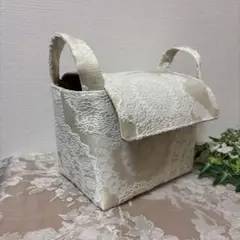 ハンドメイド 蓋付き布バスケット