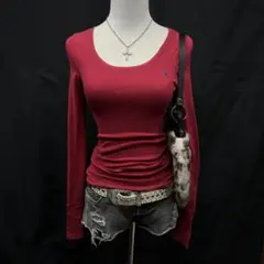 平成ギャル　y2k グランジ　アバクロ　ピチT 長袖　ロンT タイト　ロゴ