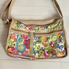 レスポートサック　花柄　ショルダーバッグ　派手