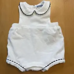 Jacadi ジャカディ　スカラップ　襟付き　白ロンパース 6M