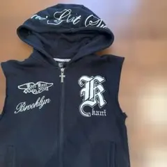 Karl Kani ノースリーブ ジップアップ ブラック　フード付き　パーカーのサムネイル