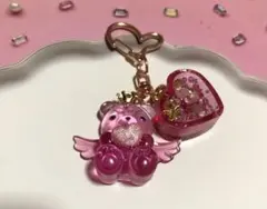 天使の子ぐまチャーム(ピンク×ハート)