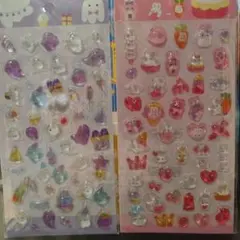 キャラクターシール 2シートセット　３Dシール　ボンボンドロップ風
