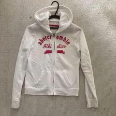 Abercrombie & Fitch パーカー 【XS】　ピンク✖️白裏起毛