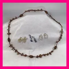 【M-168】ネックレス、イヤリング×3セット