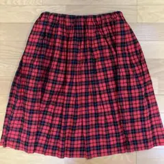 relâcher 新品未使用 赤黒チェック フレアスカート ひざ丈のサムネイル