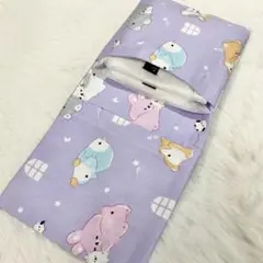 サニタリーケース おやすみアニマル 猫 うさぎ シマエナガ パープル S8645